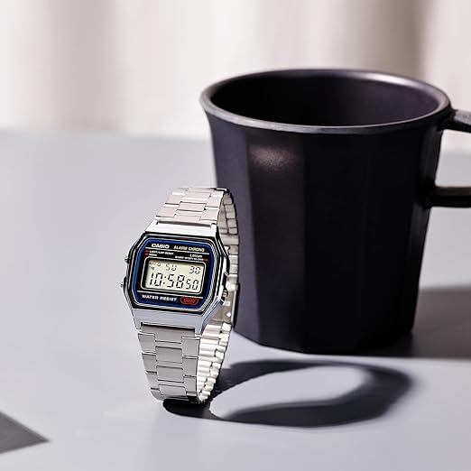 asio A158WA Series | Unisex Digital Watch | Vintage | WR | 100 SEC Stop Watch | Daily Alarm | Regular Time Keeping: Hour, Minute, Second, PM, Date, Day | Led Light | 7 Yr Battery